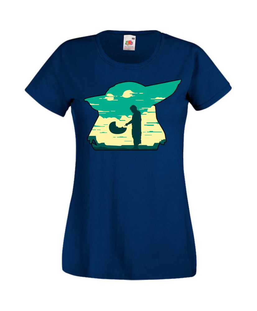 Дамска Тениска Star Wars Mandalorian Baby Yoda 1 Дамска Тениска Star Wars Mandalorian Baby Yoda 1