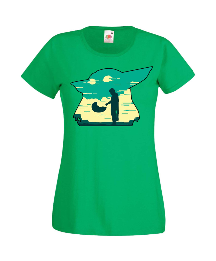 Дамска Тениска Star Wars Mandalorian Baby Yoda 1 Дамска Тениска Star Wars Mandalorian Baby Yoda 1