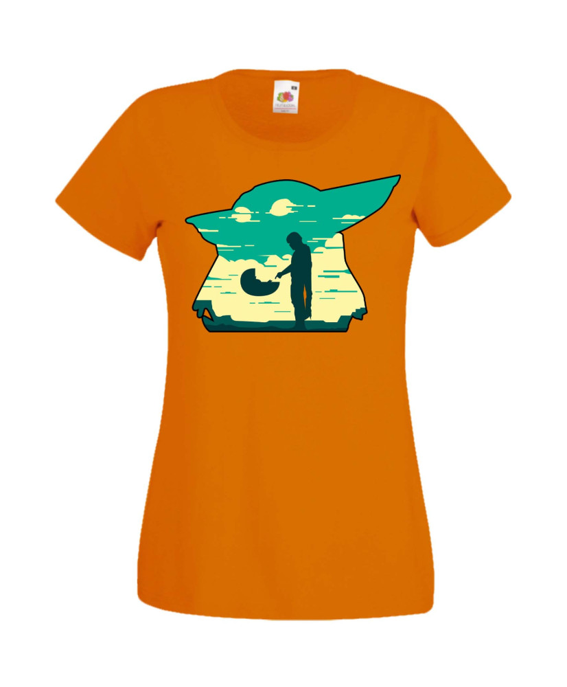 Дамска Тениска Star Wars Mandalorian Baby Yoda 1 Дамска Тениска Star Wars Mandalorian Baby Yoda 1