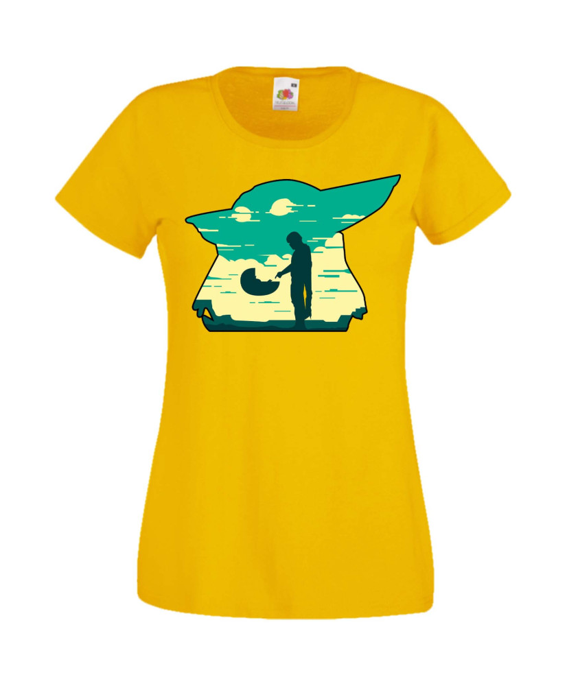 Дамска Тениска Star Wars Mandalorian Baby Yoda 1 Дамска Тениска Star Wars Mandalorian Baby Yoda 1