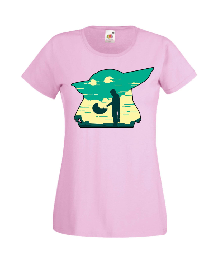 Дамска Тениска Star Wars Mandalorian Baby Yoda 1 Дамска Тениска Star Wars Mandalorian Baby Yoda 1