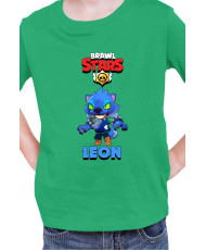 Детска Тениска Brawl Stars Battle Royale Leon Werewolf