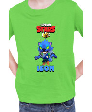 Детска Тениска Brawl Stars Battle Royale Leon Werewolf