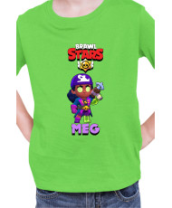 Детска Тениска Brawl Stars Battle Royale Meg Megalodon