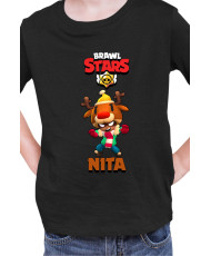 Детска Тениска Brawl Stars Battle Royale Nita Red Nose