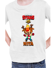 Детска Тениска Brawl Stars Battle Royale Nita Red Nose
