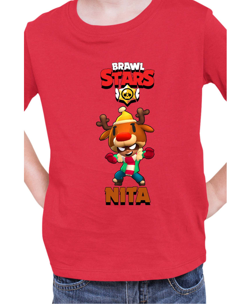 Детска Тениска Brawl Stars Battle Royale Nita Red Nose Детска Тениска Brawl Stars Battle Royale Nita Red Nose