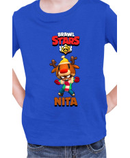 Детска Тениска Brawl Stars Battle Royale Nita Red Nose