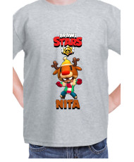 Детска Тениска Brawl Stars Battle Royale Nita Red Nose