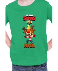 Детска Тениска Brawl Stars Battle Royale Nita Red Nose