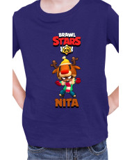 Детска Тениска Brawl Stars Battle Royale Nita Red Nose