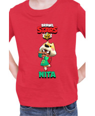 Детска Тениска Brawl Stars Battle Royale Nita Shiba