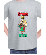 Детска Тениска Brawl Stars Battle Royale Nita Shiba