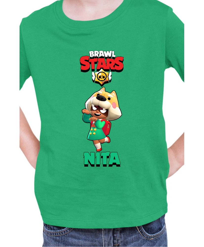 Детска Тениска Brawl Stars Battle Royale Nita Shiba