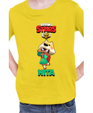 Детска Тениска Brawl Stars Battle Royale Nita Shiba