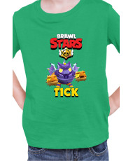 Детска Тениска Brawl Stars Battle Royale Tick Mecha Ghidorah Light
