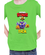 Детска Тениска Brawl Stars Battle Royale Tick Mecha Ghidorah Light