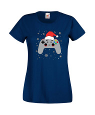 Дамска Коледна Тениска Подарък За Коледа Нова Година Christmas Gamer Gamepad