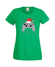 Дамска Коледна Тениска Подарък За Коледа Нова Година Christmas Gamer Gamepad