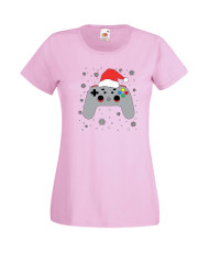Дамска Коледна Тениска Подарък За Коледа Нова Година Christmas Gamer Gamepad