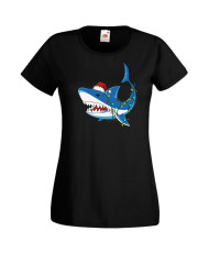 Дамска Коледна Тениска Подарък За Коледа Нова Година Christmas Shark