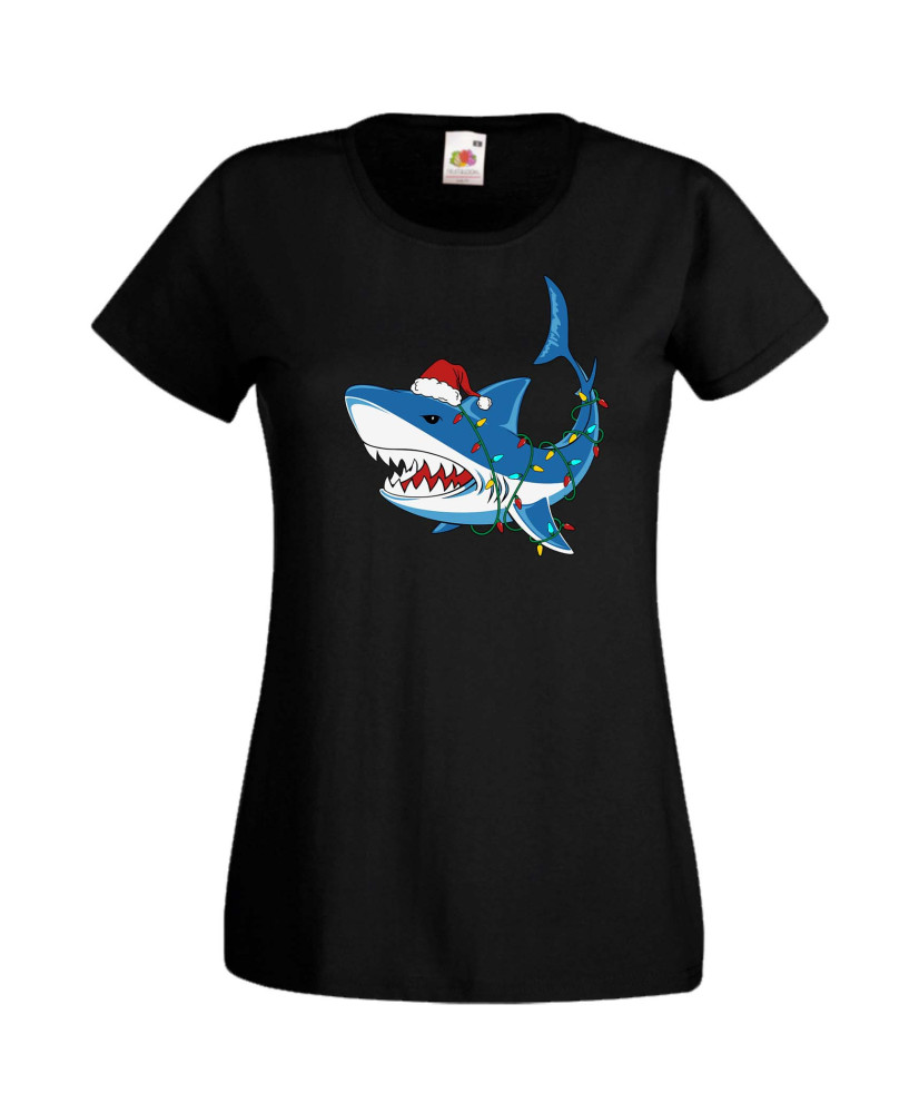 Дамска Коледна Тениска Подарък За Коледа Нова Година Christmas Shark Дамска Коледна Тениска Подарък За Коледа Нова Година Christmas Shark