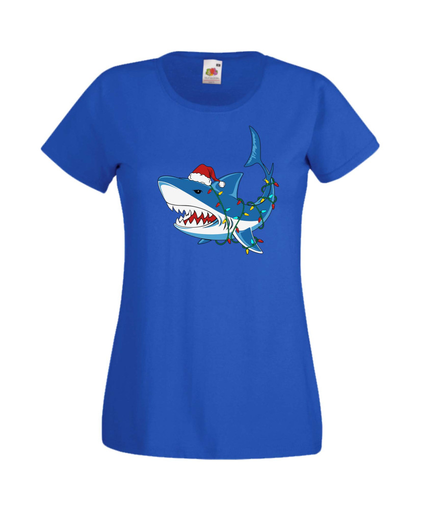 Дамска Коледна Тениска Подарък За Коледа Нова Година Christmas Shark Дамска Коледна Тениска Подарък За Коледа Нова Година Christmas Shark
