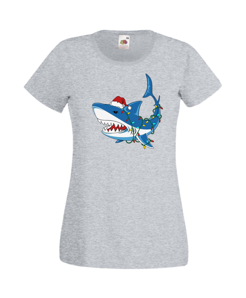 Дамска Коледна Тениска Подарък За Коледа Нова Година Christmas Shark Дамска Коледна Тениска Подарък За Коледа Нова Година Christmas Shark