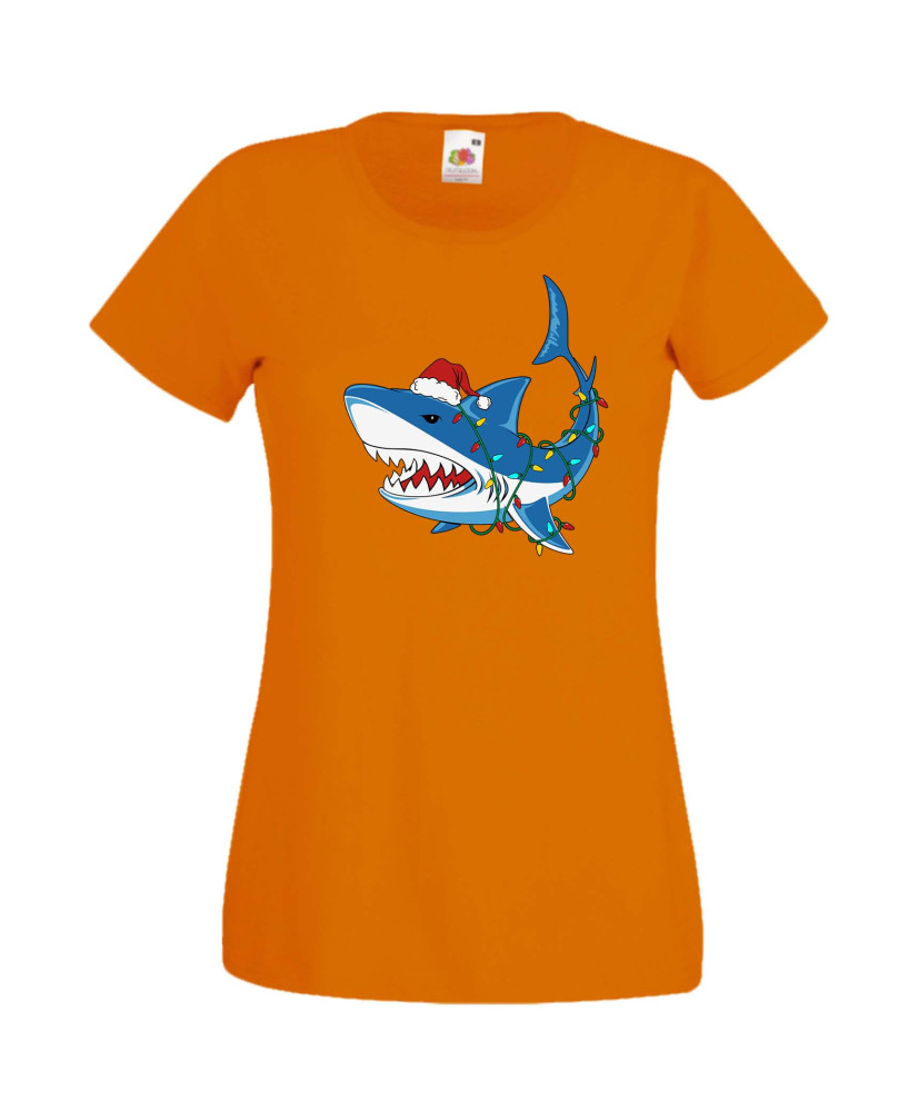 Дамска Коледна Тениска Подарък За Коледа Нова Година Christmas Shark Дамска Коледна Тениска Подарък За Коледа Нова Година Christmas Shark