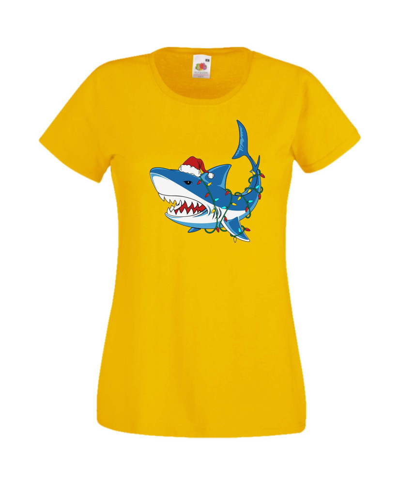 Дамска Коледна Тениска Подарък За Коледа Нова Година Christmas Shark Дамска Коледна Тениска Подарък За Коледа Нова Година Christmas Shark