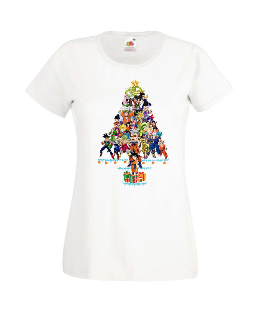 Дамска Коледна Тениска Подарък За Коледа Нова Година Dragon Ball Z Christmas Tree Дамска Коледна Тениска Подарък За Коледа Нова Година Dragon Ball Z Christmas Tree