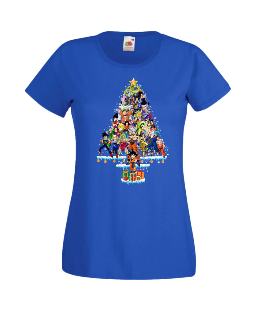 Дамска Коледна Тениска Подарък За Коледа Нова Година Dragon Ball Z Christmas Tree Дамска Коледна Тениска Подарък За Коледа Нова Година Dragon Ball Z Christmas Tree