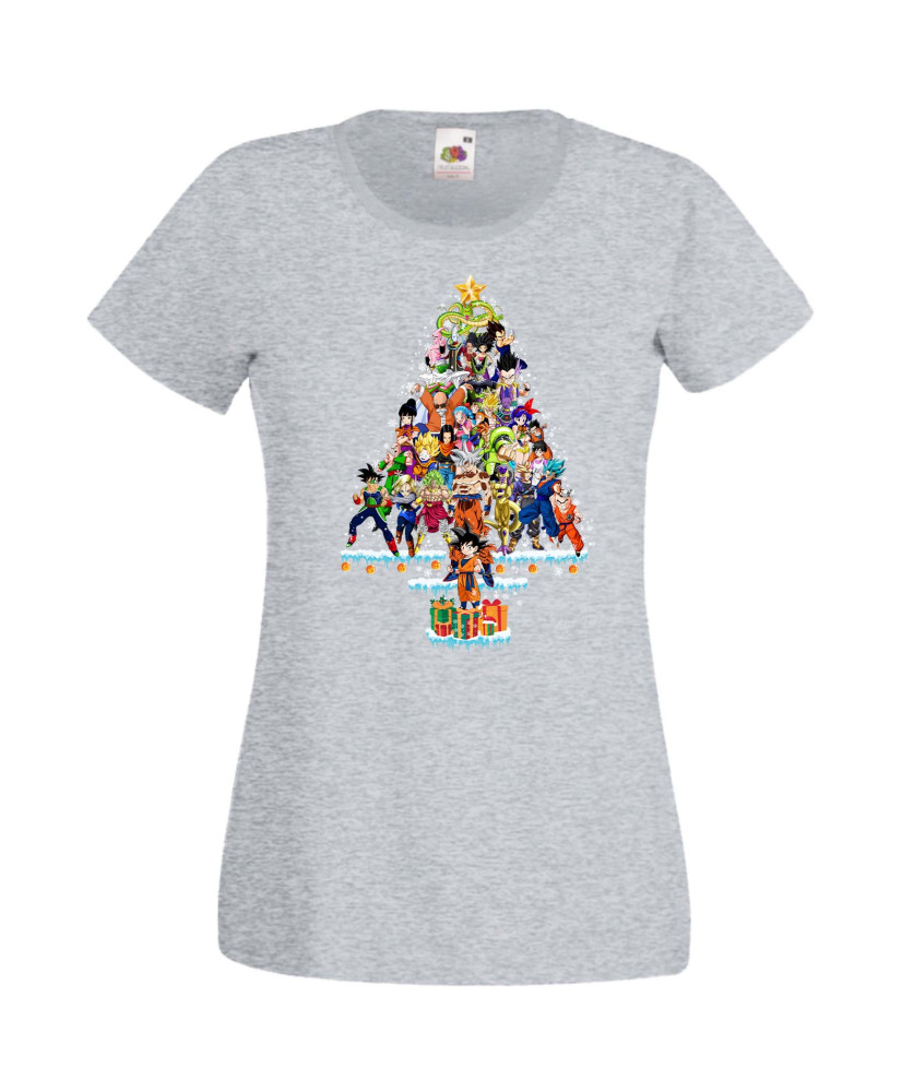 Дамска Коледна Тениска Подарък За Коледа Нова Година Dragon Ball Z Christmas Tree Дамска Коледна Тениска Подарък За Коледа Нова Година Dragon Ball Z Christmas Tree
