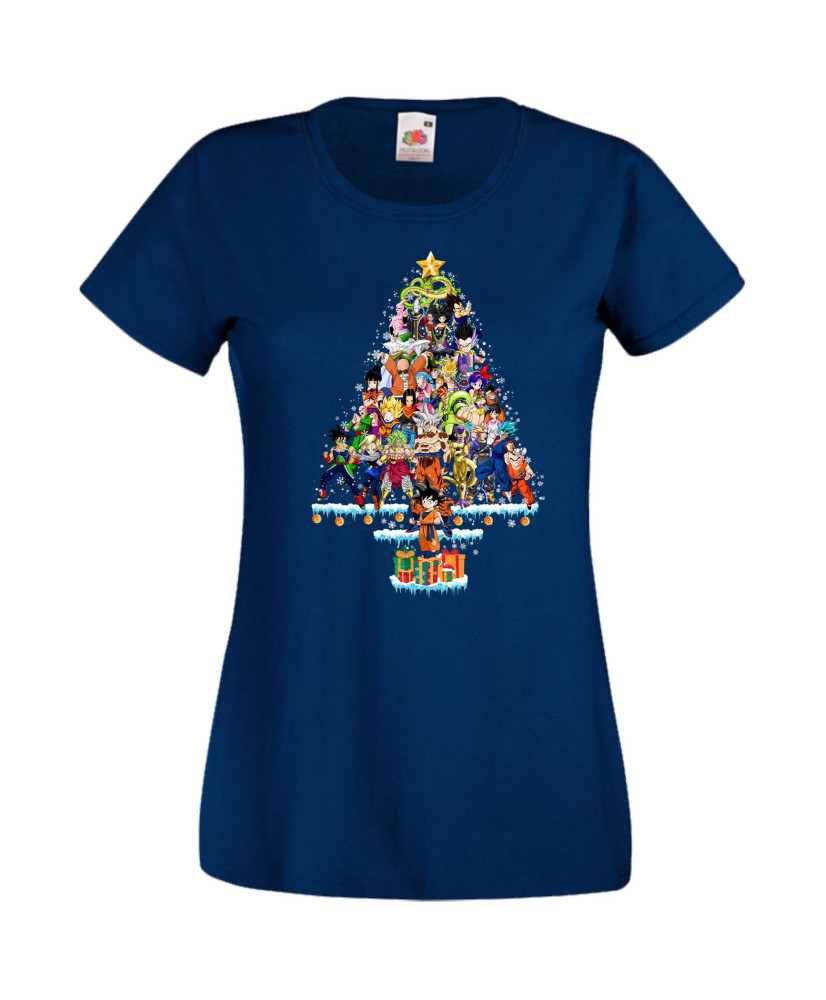 Дамска Коледна Тениска Подарък За Коледа Нова Година Dragon Ball Z Christmas Tree Дамска Коледна Тениска Подарък За Коледа Нова Година Dragon Ball Z Christmas Tree