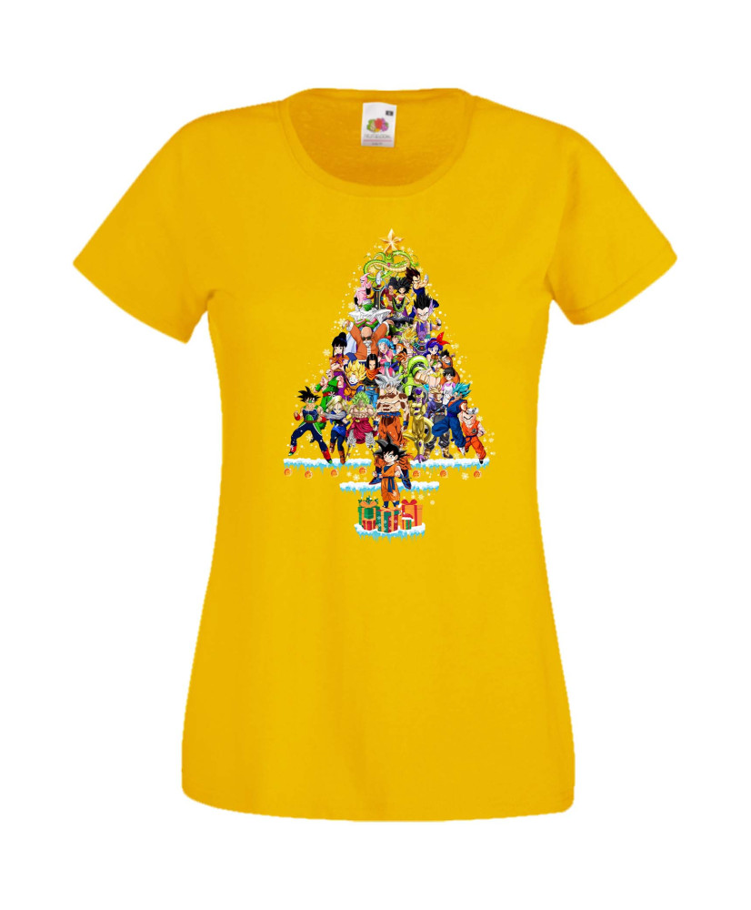 Дамска Коледна Тениска Подарък За Коледа Нова Година Dragon Ball Z Christmas Tree Дамска Коледна Тениска Подарък За Коледа Нова Година Dragon Ball Z Christmas Tree
