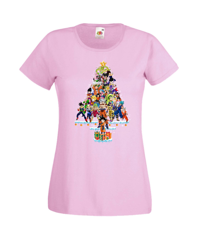 Дамска Коледна Тениска Подарък За Коледа Нова Година Dragon Ball Z Christmas Tree Дамска Коледна Тениска Подарък За Коледа Нова Година Dragon Ball Z Christmas Tree
