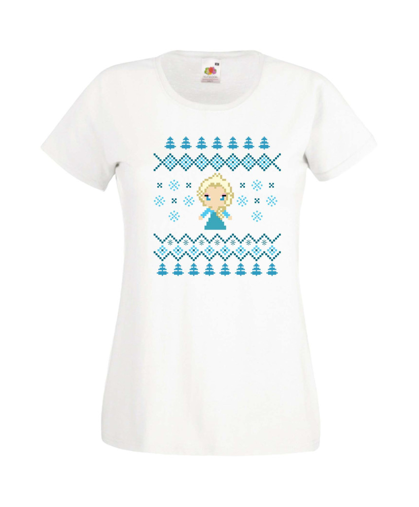Дамска Коледна Тениска Подарък За Коледа Нова Година Frozen Elsa Christmas Дамска Коледна Тениска Подарък За Коледа Нова Година Frozen Elsa Christmas