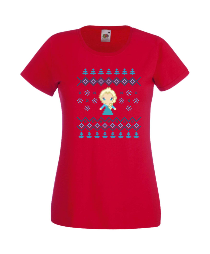 Дамска Коледна Тениска Подарък За Коледа Нова Година Frozen Elsa Christmas Дамска Коледна Тениска Подарък За Коледа Нова Година Frozen Elsa Christmas