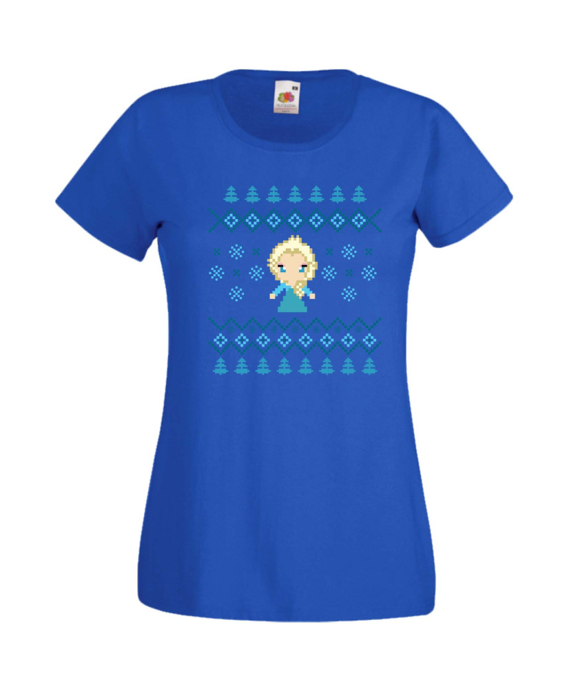 Дамска Коледна Тениска Подарък За Коледа Нова Година Frozen Elsa Christmas Дамска Коледна Тениска Подарък За Коледа Нова Година Frozen Elsa Christmas
