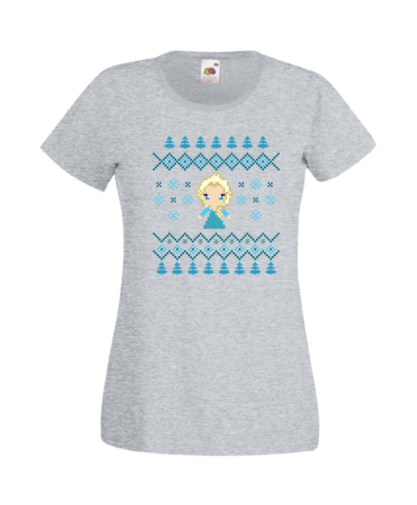 Дамска Коледна Тениска Подарък За Коледа Нова Година Frozen Elsa Christmas Дамска Коледна Тениска Подарък За Коледа Нова Година Frozen Elsa Christmas