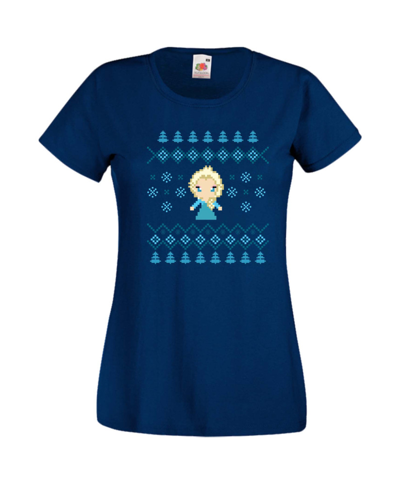 Дамска Коледна Тениска Подарък За Коледа Нова Година Frozen Elsa Christmas Дамска Коледна Тениска Подарък За Коледа Нова Година Frozen Elsa Christmas