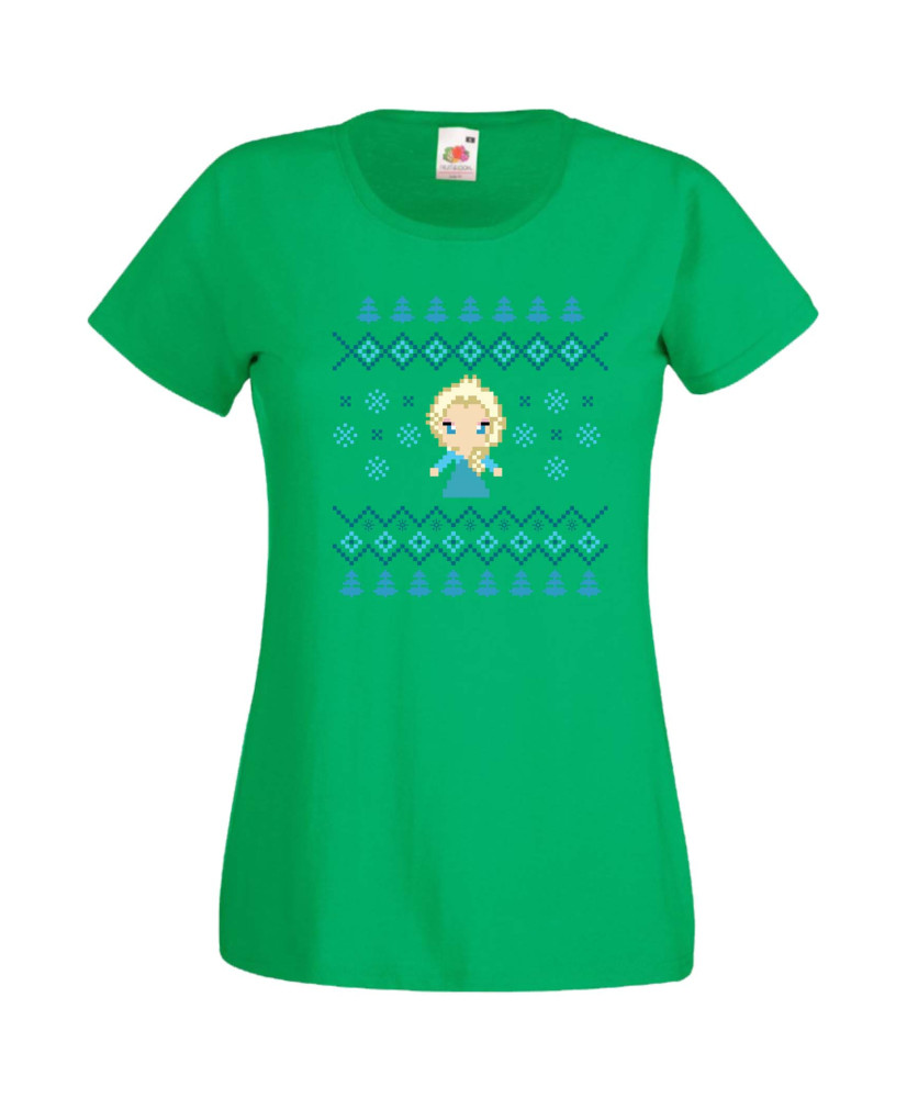 Дамска Коледна Тениска Подарък За Коледа Нова Година Frozen Elsa Christmas Дамска Коледна Тениска Подарък За Коледа Нова Година Frozen Elsa Christmas