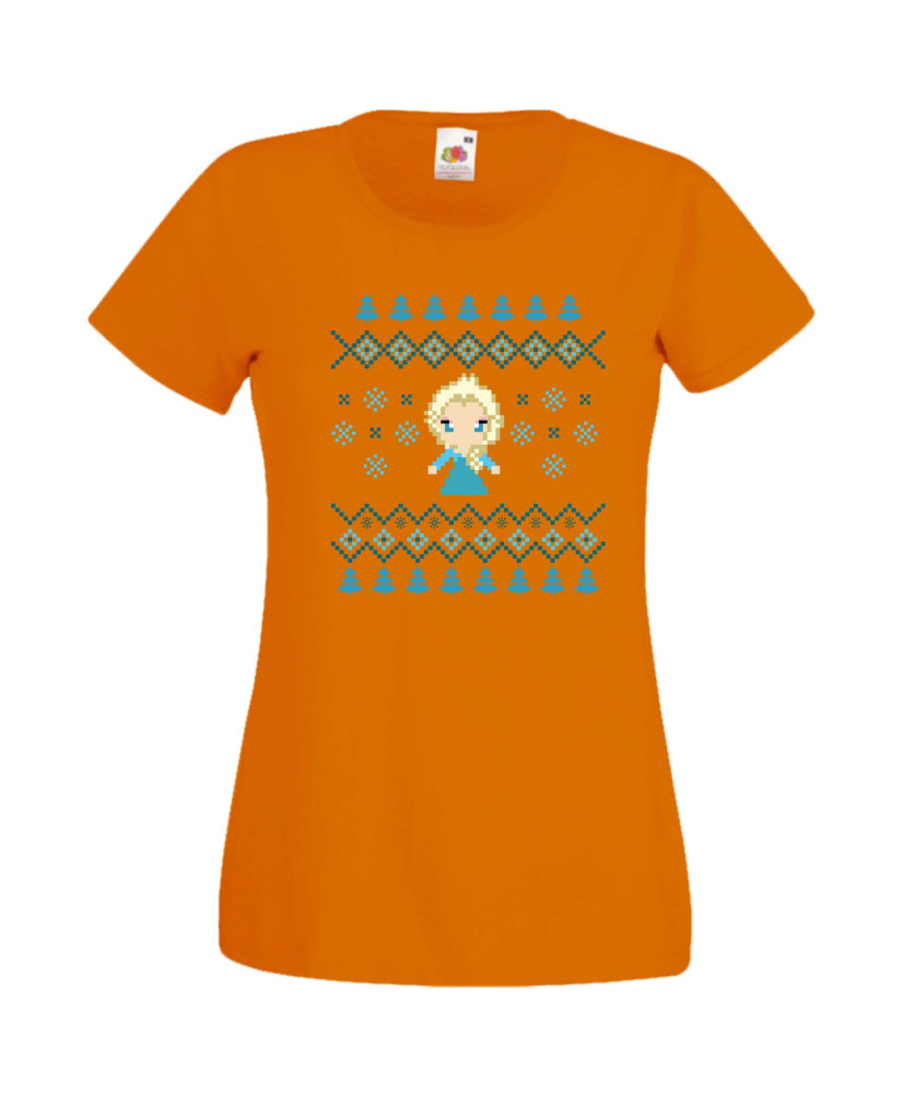 Дамска Коледна Тениска Подарък За Коледа Нова Година Frozen Elsa Christmas Дамска Коледна Тениска Подарък За Коледа Нова Година Frozen Elsa Christmas