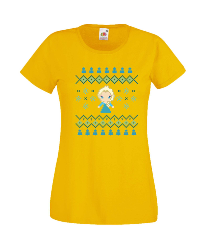 Дамска Коледна Тениска Подарък За Коледа Нова Година Frozen Elsa Christmas Дамска Коледна Тениска Подарък За Коледа Нова Година Frozen Elsa Christmas