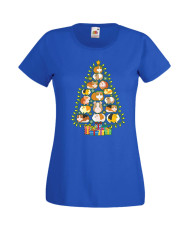 Дамска Коледна Тениска Подарък За Коледа Нова Година Guinea Pig Christmas Tree Lights Chippoa