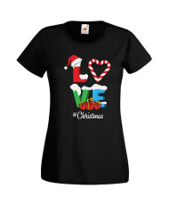 Дамска Коледна Тениска Подарък За Коледа Нова Година Love Christmas