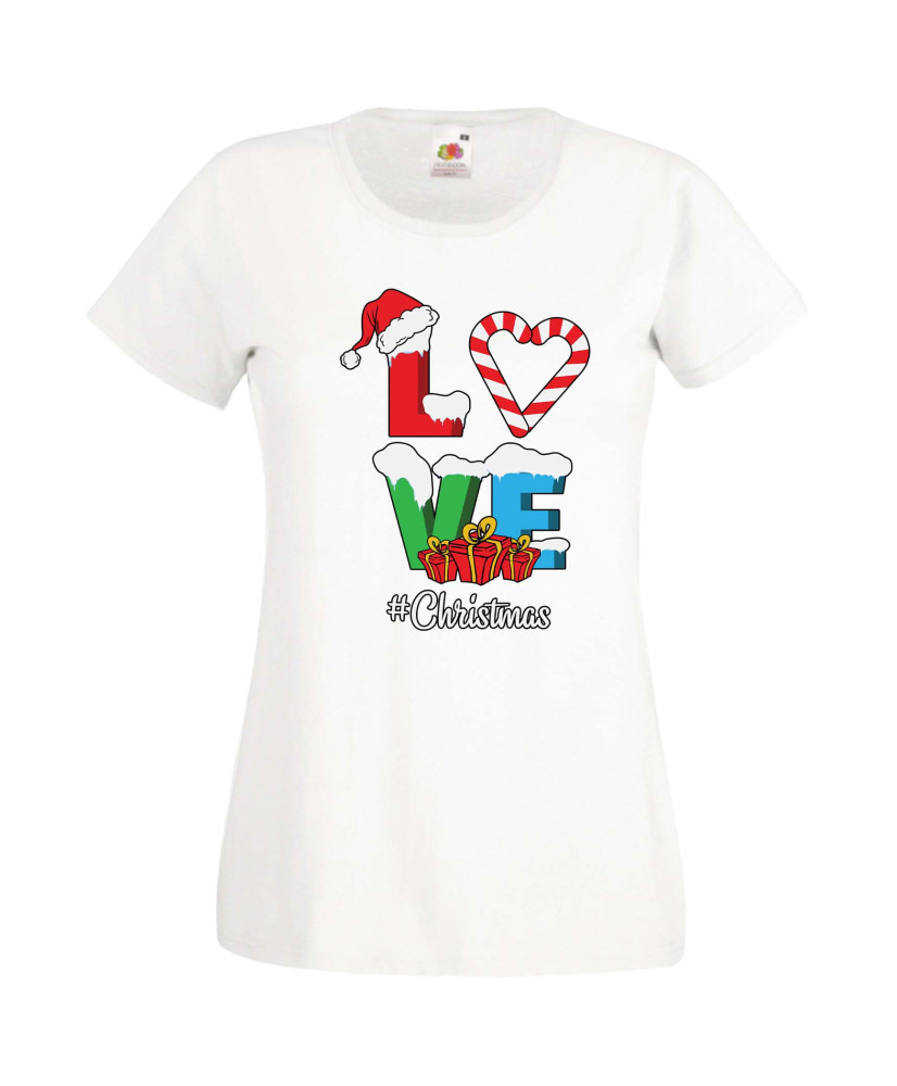 Дамска Коледна Тениска Подарък За Коледа Нова Година Love Christmas Дамска Коледна Тениска Подарък За Коледа Нова Година Love Christmas