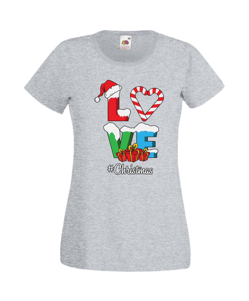 Дамска Коледна Тениска Подарък За Коледа Нова Година Love Christmas Дамска Коледна Тениска Подарък За Коледа Нова Година Love Christmas