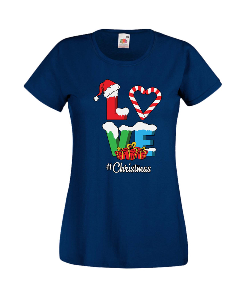 Дамска Коледна Тениска Подарък За Коледа Нова Година Love Christmas Дамска Коледна Тениска Подарък За Коледа Нова Година Love Christmas