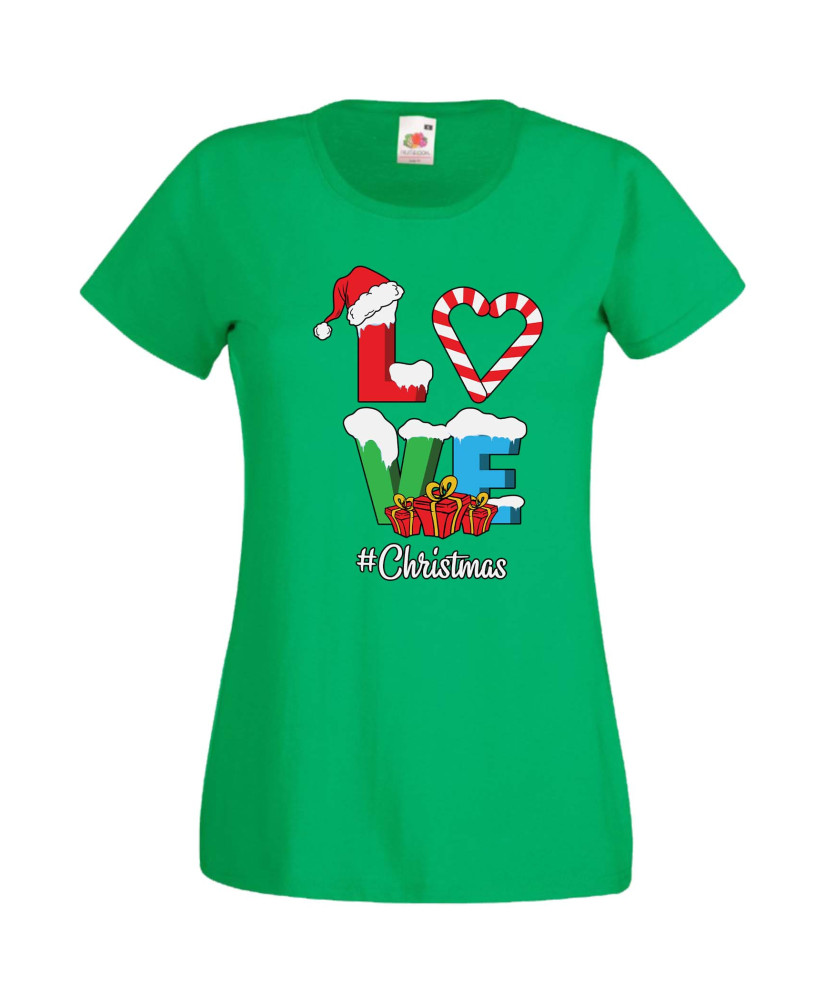 Дамска Коледна Тениска Подарък За Коледа Нова Година Love Christmas Дамска Коледна Тениска Подарък За Коледа Нова Година Love Christmas